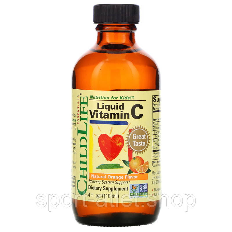 Вітаміни та мінерали ChildLife Vitamin C Liquid, 118.5 мл апельсин