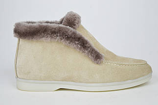 Черевики з хутром Evromoda 484 36 Бежеві замші, фото 5