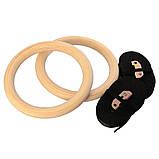 Кільця гімнастичні для кросфіту/гімнастики та шведської стінки з регулюванням дерев'яні OSPORT (OF-0006), фото 7