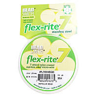 Тросик ювелирный FLEX-RITE 7, Metallic Gold, толщина 0.35 мм, 30 футов (9.14 м)