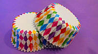 Тарталетки (капсулы) бумажные для кексов, капкейков Цветные ромбики (1000 шт)