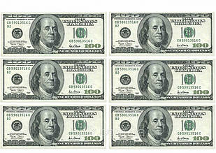 Вафельна картинка гроші "Долари 6"