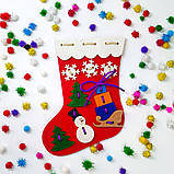 Дитяча розвивальна іграшка шнурівка "Різдвянський носок", фото 2