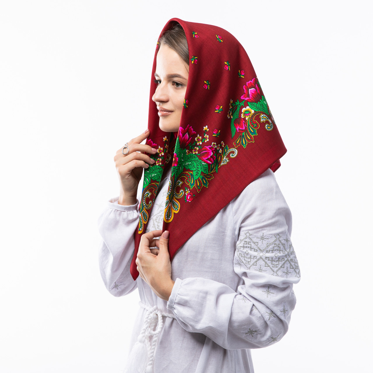 Японська вовняна хустка 75х75см, фото 1