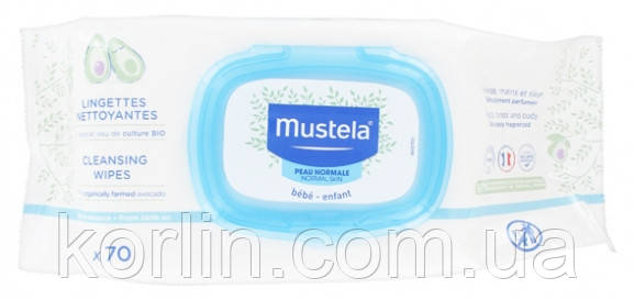 Mustela Avocado Cleansing Wipes Вологі Очисні Серветки з Авакадо Для Малюків із народження Мустела