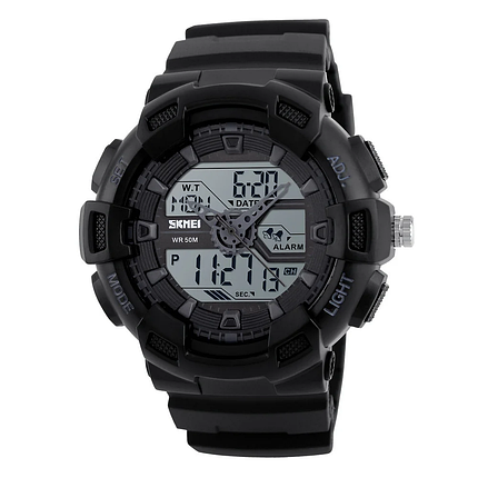 Спортивні чоловічі годинники Skmei 1189 Black White, фото 2