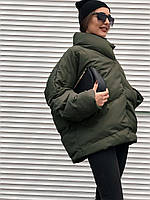 Женская стильная демисезонная курточка / Street / пуховик / зелёная / mnclr