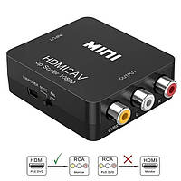 Конвертер адаптер HDMI to AV RCA тюльпаны | переходник аудио видео HDMI2AV