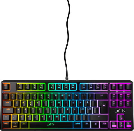 Клавіатура ігрова Xtrfy K4 TKL RGB Kailh Red USB Чорний (XG-K4-RGB-TKL-R-UKR), фото 1