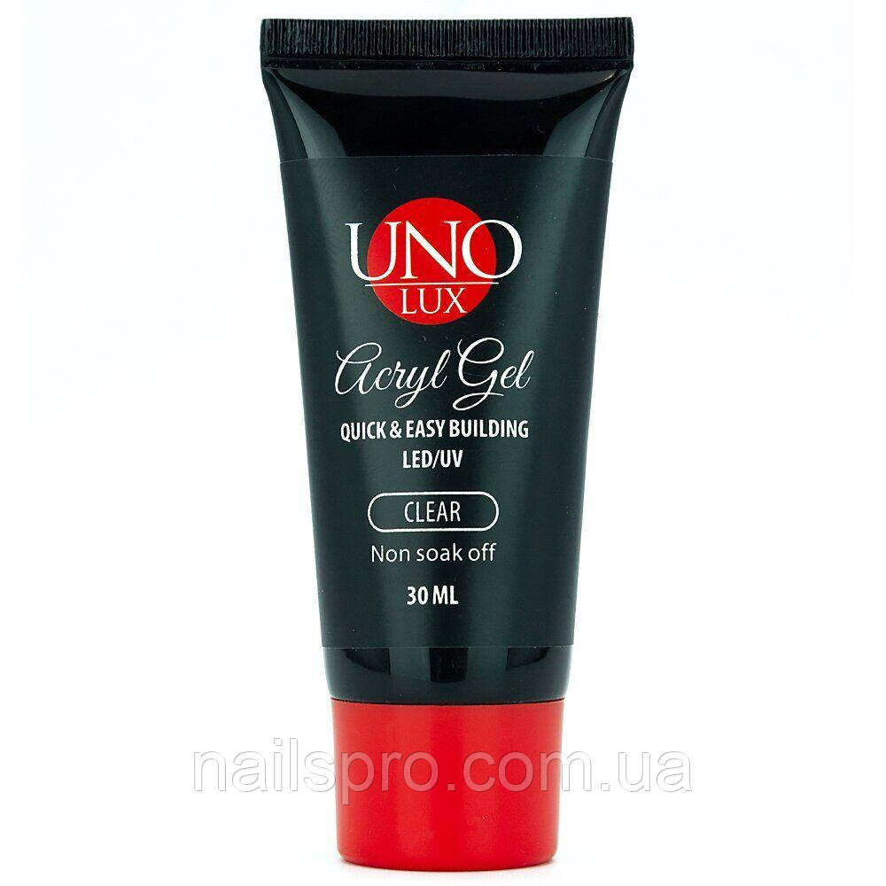 Акрил-гель, полигель UNO Poly UV Gel 30 мл, Clear