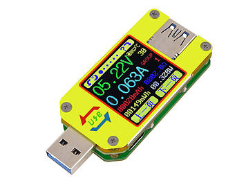 USB тестер струму напруги ємності Bluetooth Android RD UM34C Жовтий