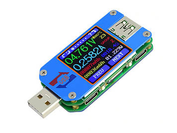 USB тестер струму напруги ємності Bluetooth Android RD UM25C Синій