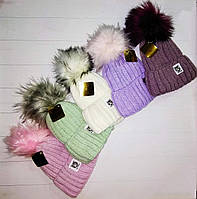 Шапка ЗИМА з бубоном котики  1370