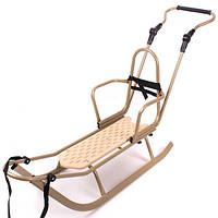 Санки Adbor Piccolino з регульованою ручкою (золотою)