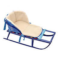 Матрацик у санки відкритий (овочева вовна) Baby Breeze (grey-blue)