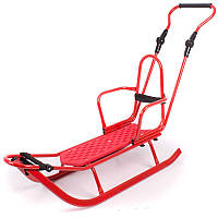 Санки Adbor Piccolino з регульованою ручкою (червоний)