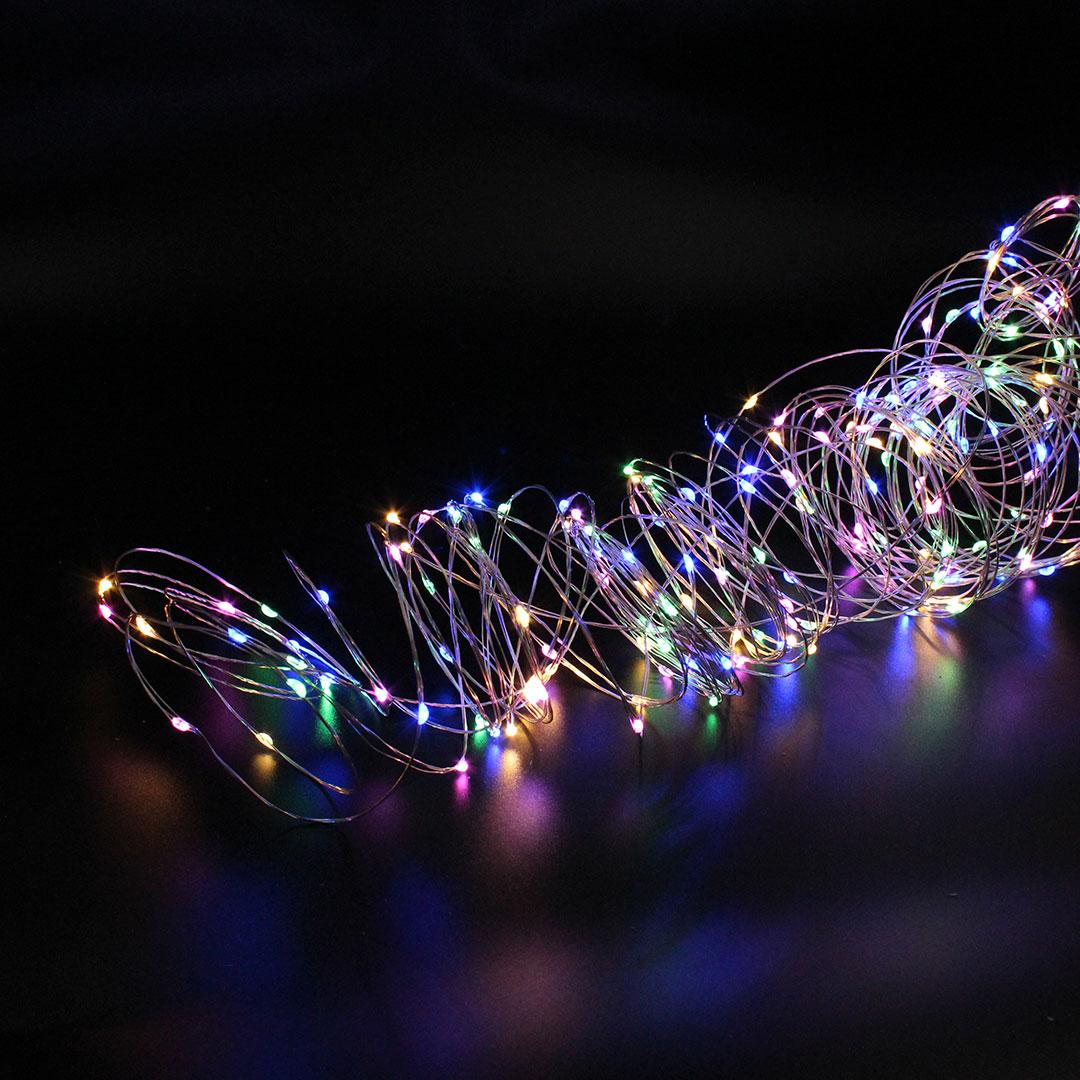 Xmas гірлянда 200 Led мідний дріт (Крапля роси) 20M Мультикольорова від 220V режими (ТІЛЬКИ ЯЩИКОМ)