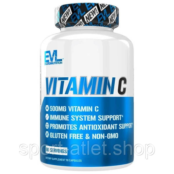 Вітаміни та мінерали EVL Vitamin C, 90 капсул, фото 1