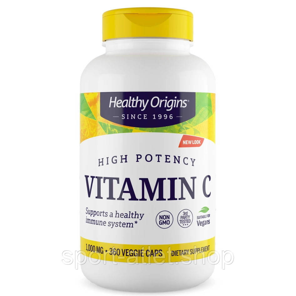 Вітаміни та мінерали Healthy Origins Vitamin C 1000 mg, 360 вегакапсул