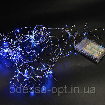 Xmas гірлянд 200 Led (Copper) на мідному дроті (Крапля роси) B Синя від батарей + USB, фото 1