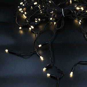 Xmas гірлянда LED 120 3.3Line Short curtain(Бульбашки/Бахрома)WW-2 5Mетрів Теп.білий Вул.+з'єднанняЧорн, фото 3