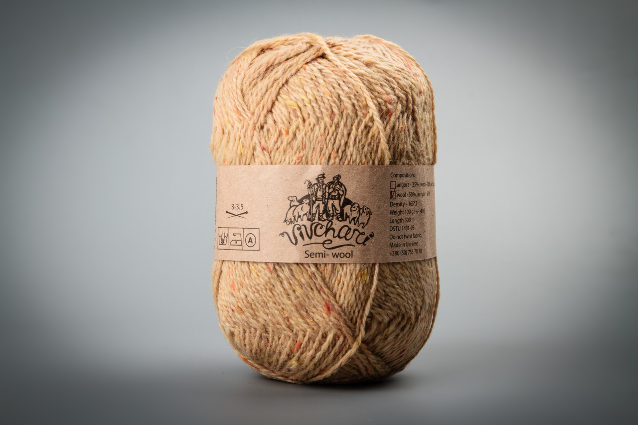 Пряжа напіввовняна Vivchari Semi-Wool, Color No.415 персиковий