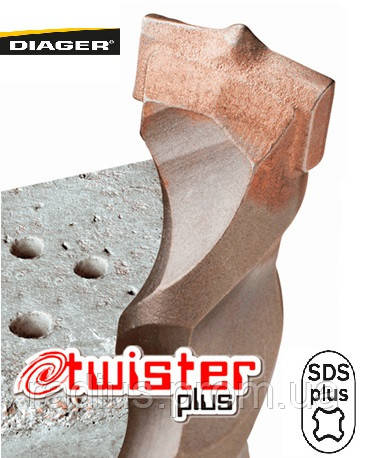 Бур по бетону 10 x 110 DIAGER Twister-plus SDS-plus