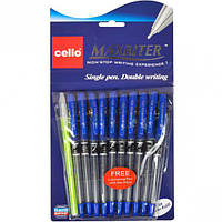 Ручки масляні Maxriter сині 4 км 10 шт+1