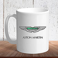 Белая кружка (чашка) с логотипом автомобиля "Aston Martin3"