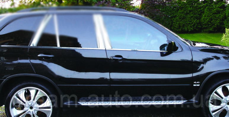 BMW X5 E-53 1999-2006 рр. Нижні сталеві молдинги (6 шт., неірж.)