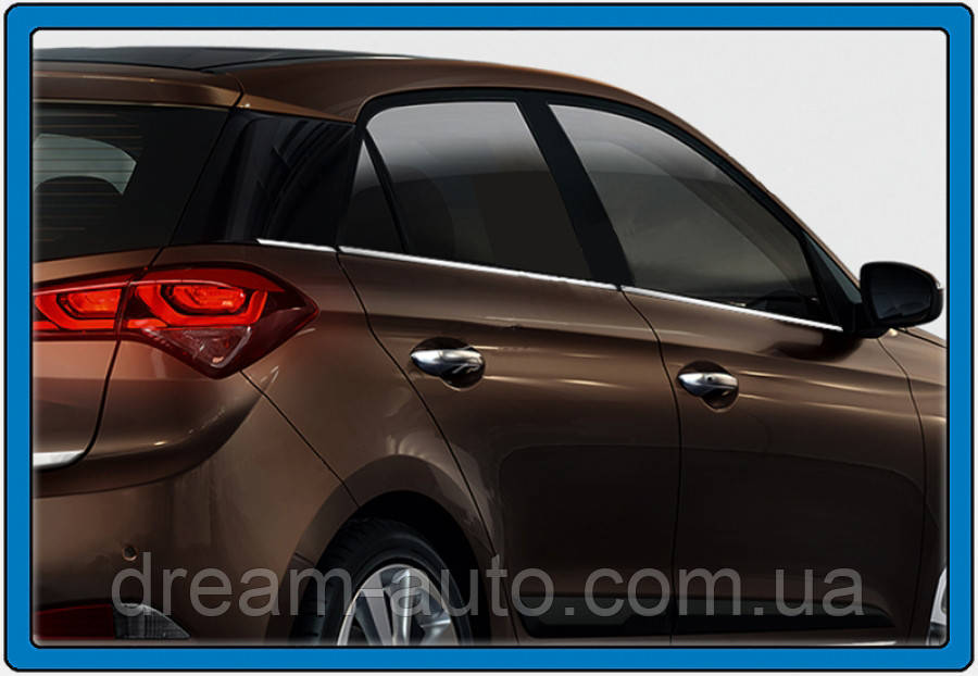 Hyundai I-20 2014-2018 гг. Нижні молдинги скел (6 шт., неірж)