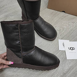 Чоловічі ugg Уггі коричневі шкіра середні Australia Original