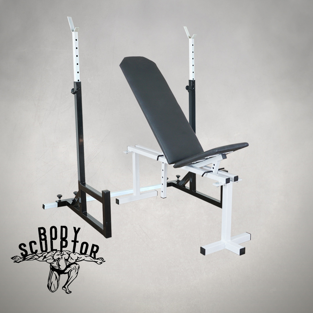 Лавка регульована (до 200 кг) + Стійки під штангу (до 200 кг), фото 1