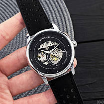 Чоловічій годинник Механіка з автопідзаводом Winner  8190 Silver-Black, фото 3
