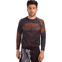 Компрессионные штаны и лонгслив VENUM черно-коричневые CO-8136-8236, L