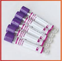 Пробирка вакуумная 3 мл крови 13*75, K2 ЕДТА, фиолетовая крышка, Lind-Vac® (100шт/уп)