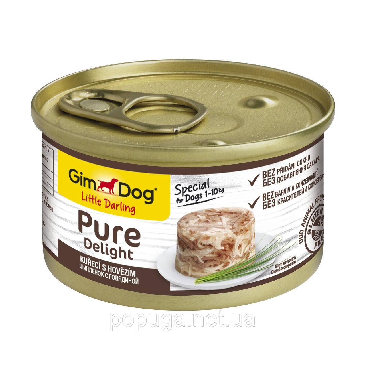 Вологий корм для собак GimDog LD Pure Delight (курка та яловичина), 85 г