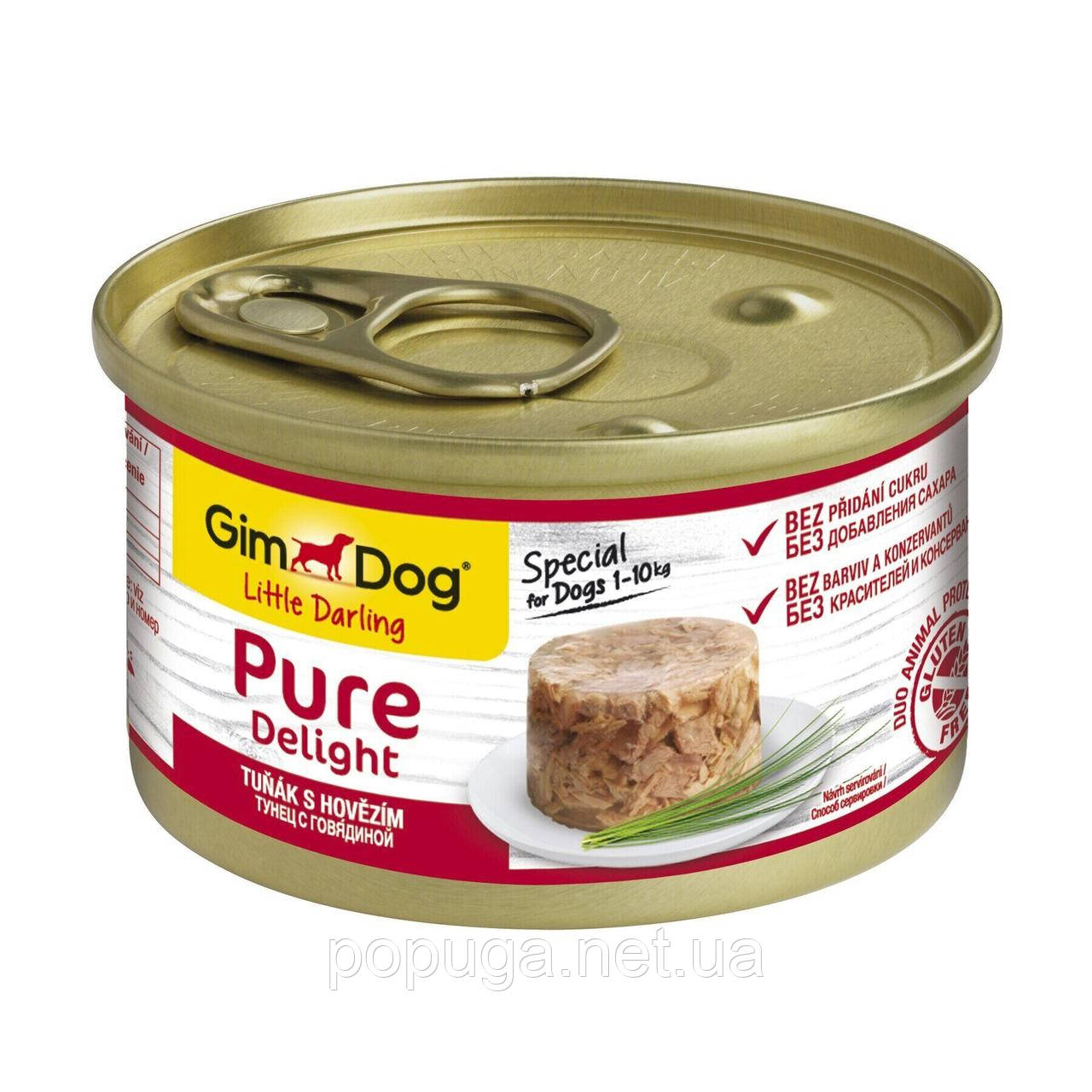 Вологий корм для собак GimDog LD Pure Delight (тунець і яловичина), 85 г
