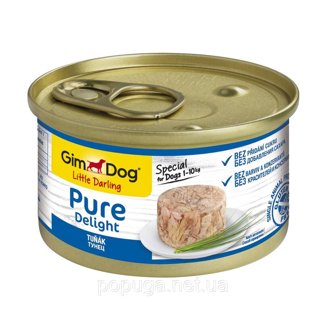 Вологий корм для собак GimDog LD Pure Delight (тунець), 85 г