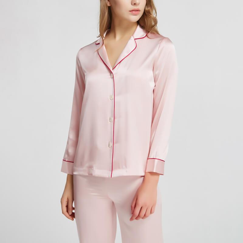 Піжама жіночі шовкові штани та сорочка рожева Nimfeya атласний комплект для сну (розмір XS S M L XL XXL)