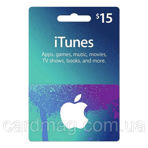 Подарункова карта iTunes Apple / App Store Gift Card на суму 15 usd, US-регіон, фото 1