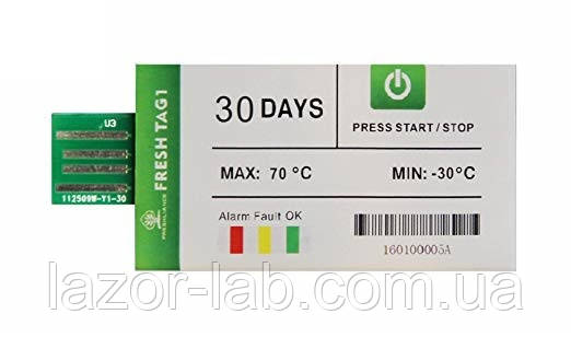 Одноразовий реєстратор температури Fresh Tag 1 (-30...+ 70 С; ±0.5 С) 30 дней. IP67. PDF Alarm 15C-25C
