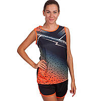 Жіноча спортивна форма для легкої атлетики L/155-160 см (чорно-жовтогаряча)