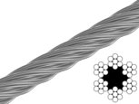 Трос 5 мм 6х7+1FC А4. Трос нержавеющий 6х7 с органической сердцевиной [91CTR0N91CTR005700]