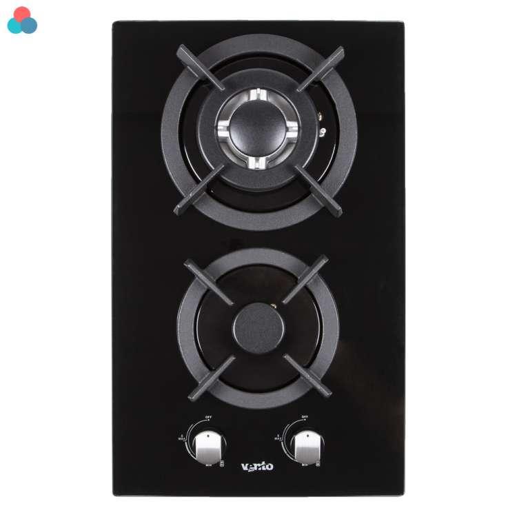 Газова варильна поверхня для кухні Domino Ventolux HG 320 RCEST (BK) 7, чорна скляна на 2 конфорки, фото 1