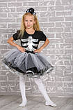 Дитячий карнавальний костюм Скелет для дівчинки на зріст 116-125 см, фото 2