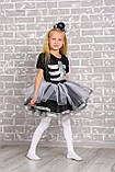 Дитячий карнавальний костюм Скелет для дівчинки на зріст 116-125 см, фото 3