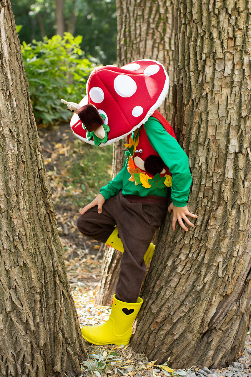 Дитячий карнавальний костюм гриб Мухомор для хлопчика на зріст 104-110, 110-116 см