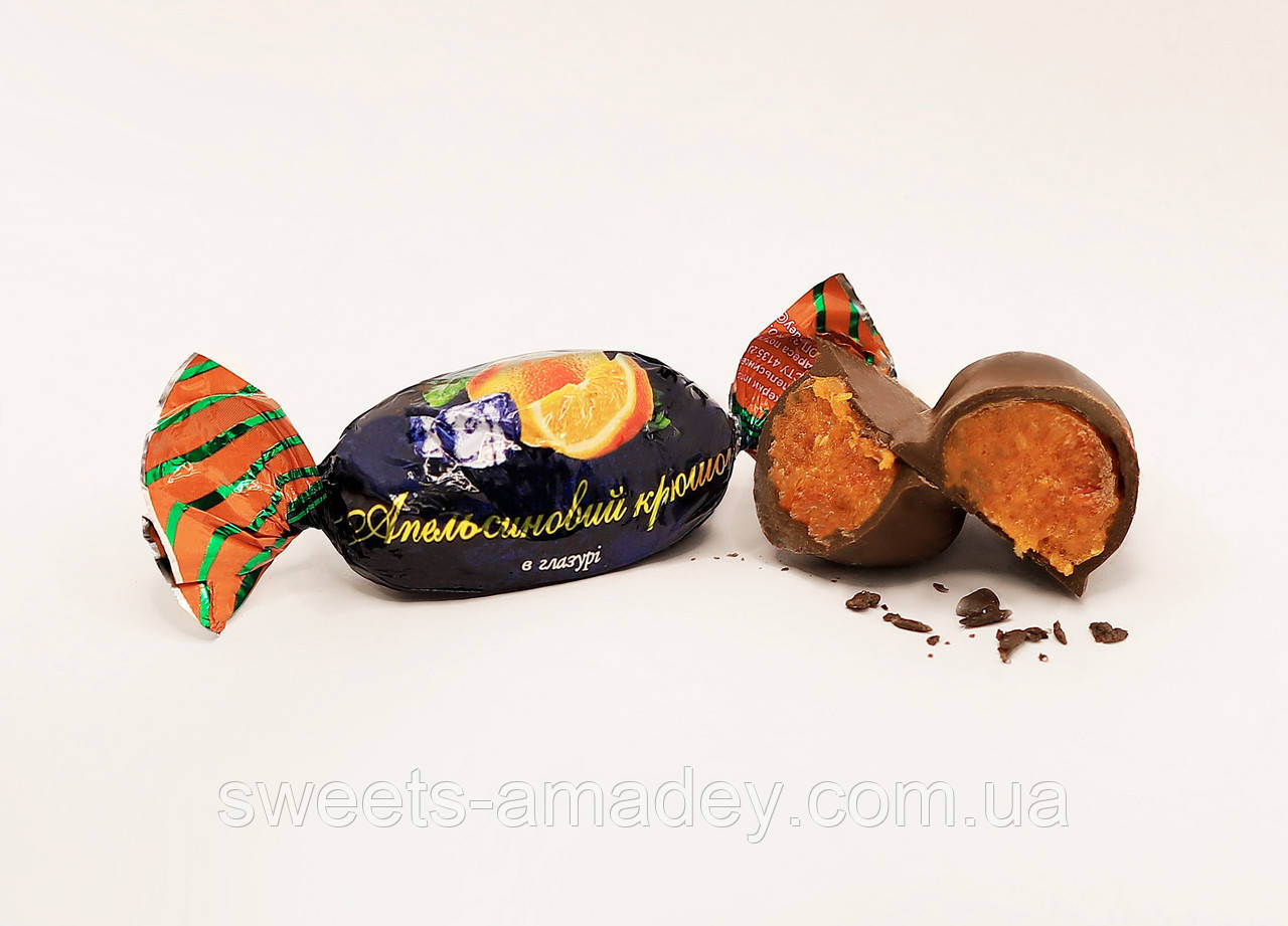 Цукерки Апельсиновий крюшон у глазурі, Амадей, 1 кг, фото 1