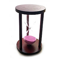 Декоративний пісочний годинник 15 хв рожевий пісок